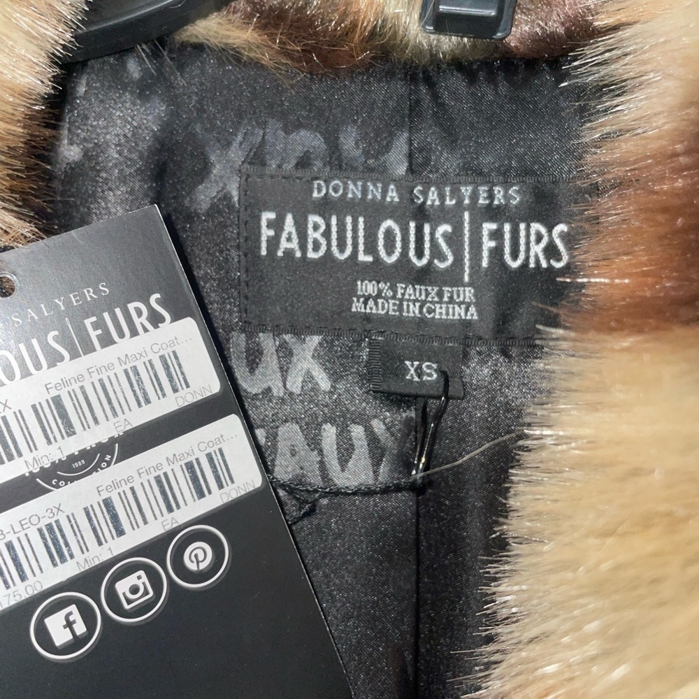 Donna Salyers Fabulous Faux Fur Feline Fine Luxurious Coat 1st Sample Sz XS NWT - Picture 7 of 10